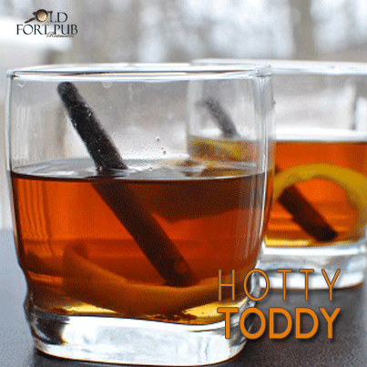 OldFortPub's tweet photo. HotTotty - rye whisky w/ hot water brown sugar, honey, cloves, cardamom, lemon peels, cinnamon stick #hottytoddy day! http://t.co/SToO9mxVHw