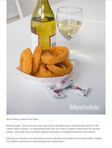 drinkAlsace's tweet photo. Junk food &amp; wine: @mashable says #Alsace Pinot Blanc or Sylvaner + onion rings #getsome http://t.co/YWRQmX0vK7 http://t.co/7t2Mbptulm