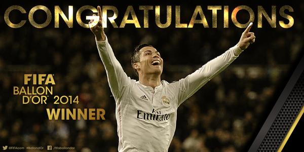 beINSPORTSUSA's tweet photo. FIFA Ballon D'Or 2014 voting: Cristiano Ronaldo 37.66% of all votes. 

Lionel Messi 15.76% 

Manuel Neuer 15.72% http://t.co/jyd70yQsPn