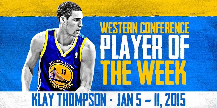 warriors's tweet photo. Congrats to @KlayThompson on being named the #NBA Player of the Week for the WC » http://t.co/7qlnvXEZiS #NBABallot http://t.co/leH2PMSe0b