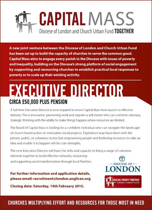 dioceseoflondon's tweet image. Vacancy: Executive Director, Capital Mass. Closes February 14, 2015 buff.ly/1KC1XKl #churchjobs
