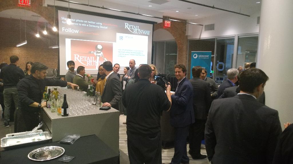 JCollardOmnivex's tweet photo. Infusion reception during NRF at their new office. Great technology on display. #RetailRunway http://t.co/noHo2zmK6S