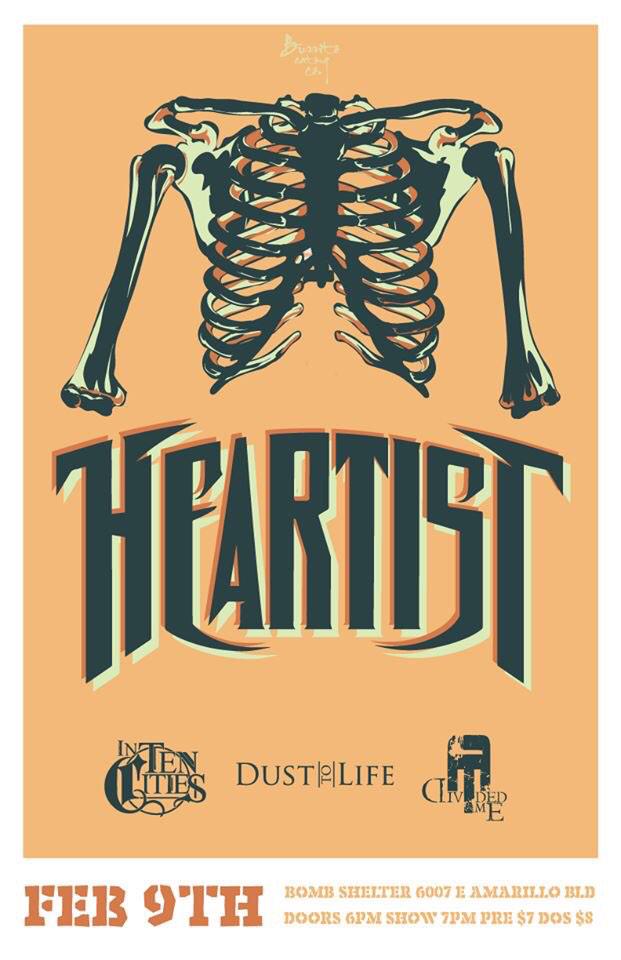 DividedMeBand's tweet photo. Feb 9th at the Yellow City Bomb Shelter in Amarillo, TX!
With @Heartist @intencities2011 @DustToLife #metalcore http://t.co/dfOB2qMjAq