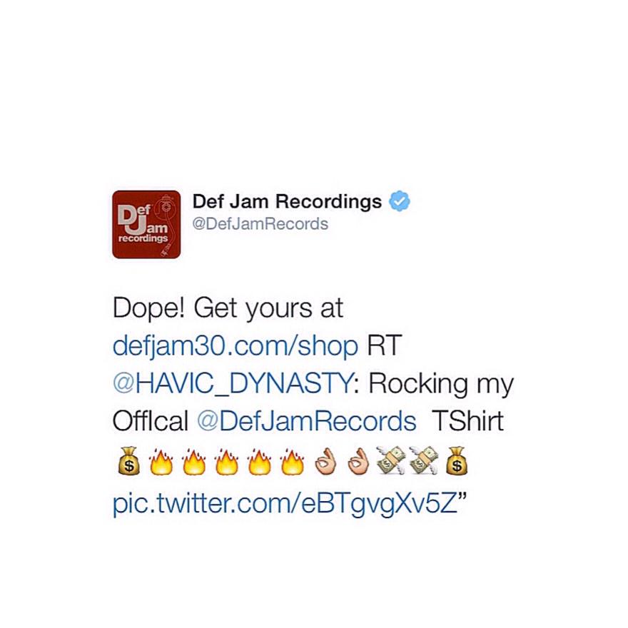 FastCashRecords's tweet photo. Congrats too @HAVIC_DYNASTY getting co-signed by #defjam30 #OVOSound #MTV #VH1 #beatsMusic. #whatsNext?? http://t.co/aXw9KvbMnd