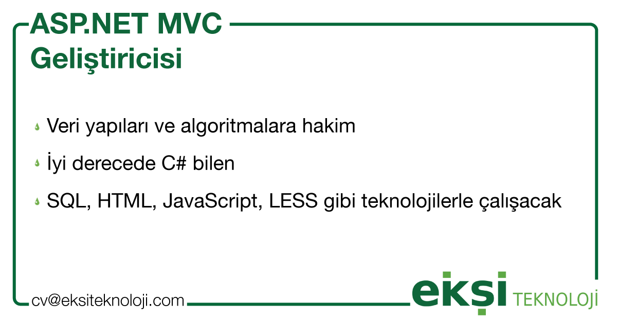 ekşi <a href="/sozluk/">ekşi sözlük</a> ekibinde yer alacak bir yazılım geliştirici arıyoruz.