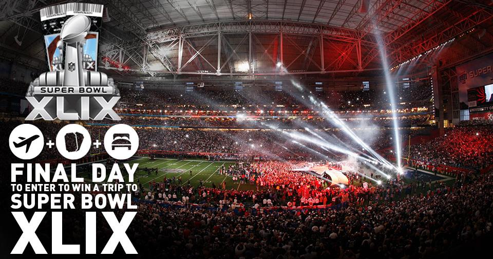 Raiders's tweet photo. Today is the last day to enter for a chance to win a trip to the Super Bowl! http://t.co/XN4NTmV7mX http://t.co/xPeK6Z8hHs