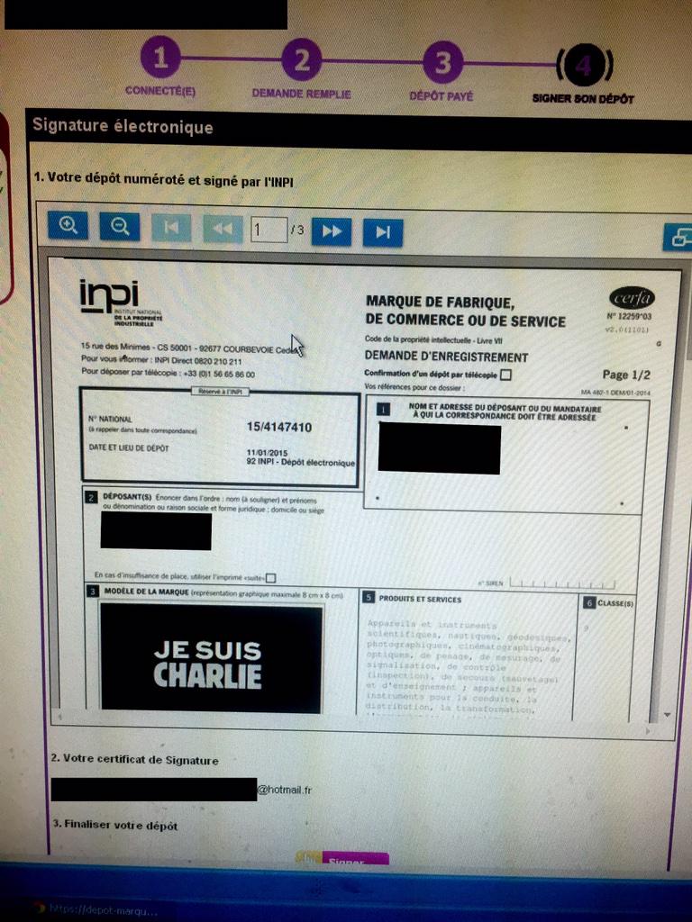 framaka's tweet image. Ça aussi c'est un problème contemporain : 50 dépôts de marque à l'INPI pour "Je suis Charlie" bfmbusiness.bfmtv.com/france/je-suis…