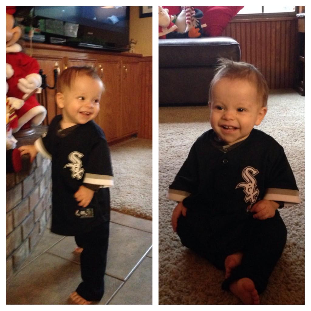 Tripp's new jersey. Supporting his dad