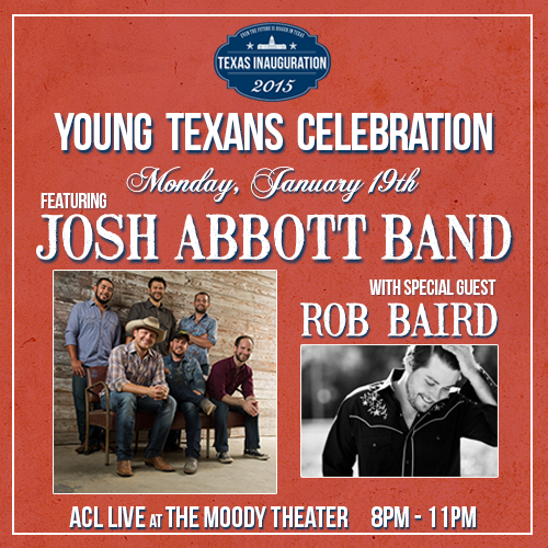txinauguration's tweet photo. The #YoungTexans celebration is tomorrow – don’t miss @RobBairdmusic, get tickets now! http://t.co/6UpJ2lXWcC http://t.co/WMMX6kyYph