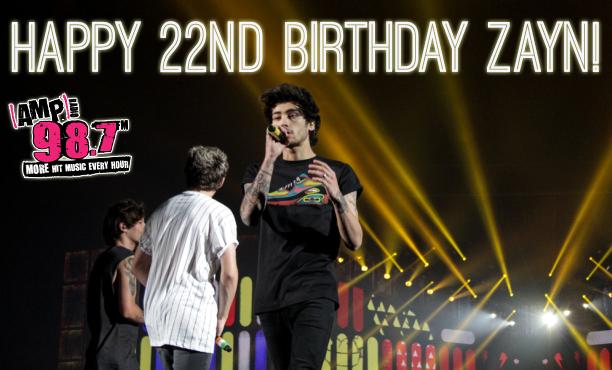 alt987detroit's tweet photo. Hey @ZaynMalik - from all of us here at 98.7 AMP Radio, have an awesome 22nd birthday! #HappyBirthdayZayn http://t.co/zlQWxDFcDN