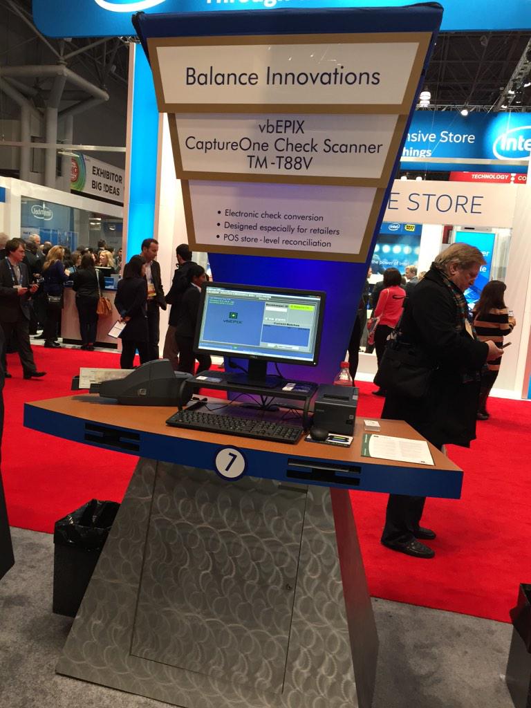 BalanceInnov's tweet photo. Still hopping at #NRF15 booth #2533! Make sure to stop by @EpsonAmerica @AdamInKC #techpartners #checkconversion http://t.co/850oi1bJuk