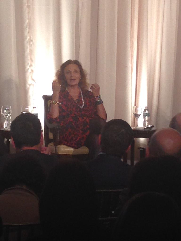 FINANCO's tweet photo. "It's never happened in the history of fashion that one dress has lasted so long" - @DVF #wrapdress #ceoforum2015 http://t.co/dpoAWqaUu7