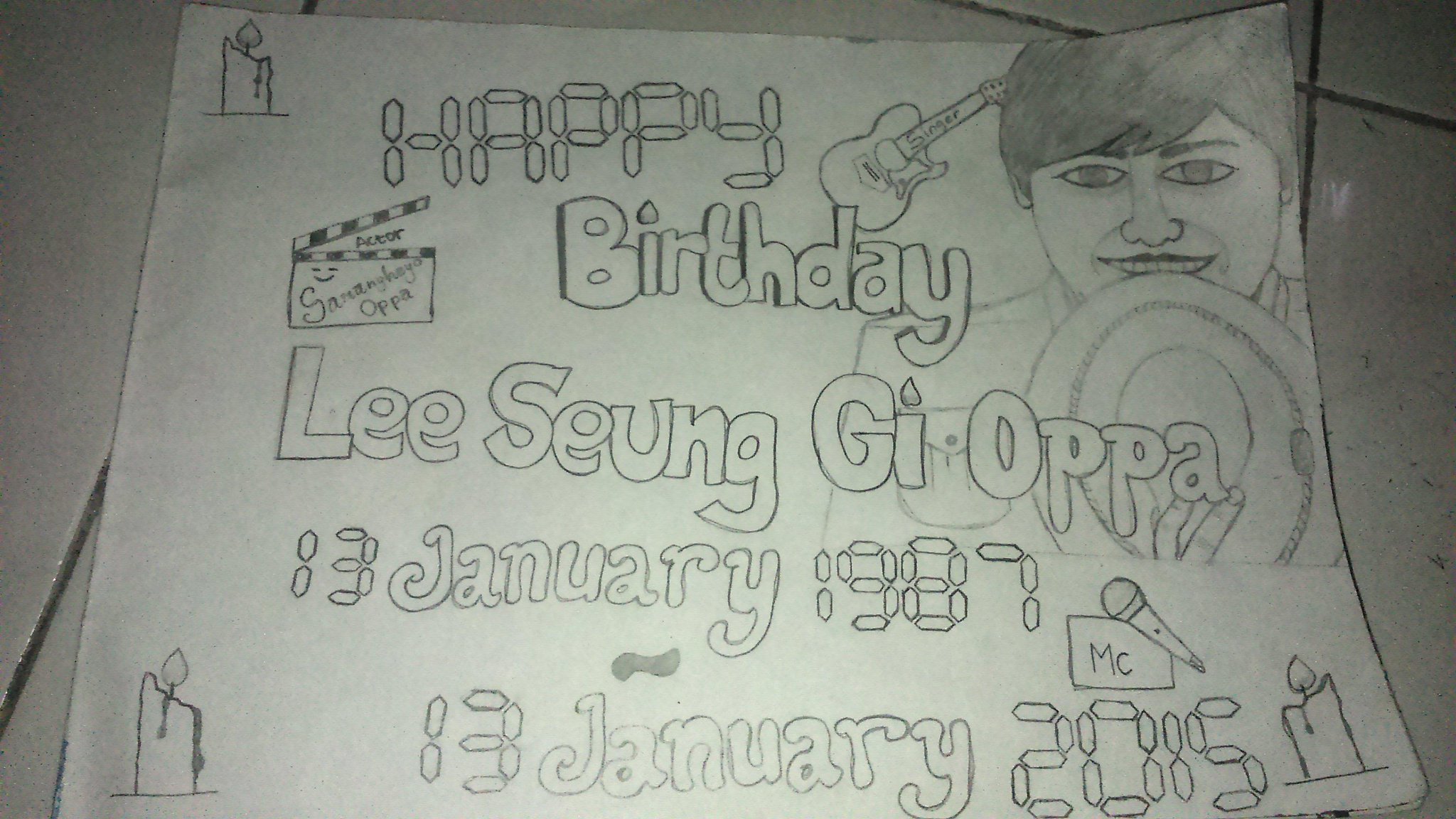 Happy birthday Lee Seung Gi Oppa    i wish you all the best n god bless you mian sketsa wajahnya gk mirip 