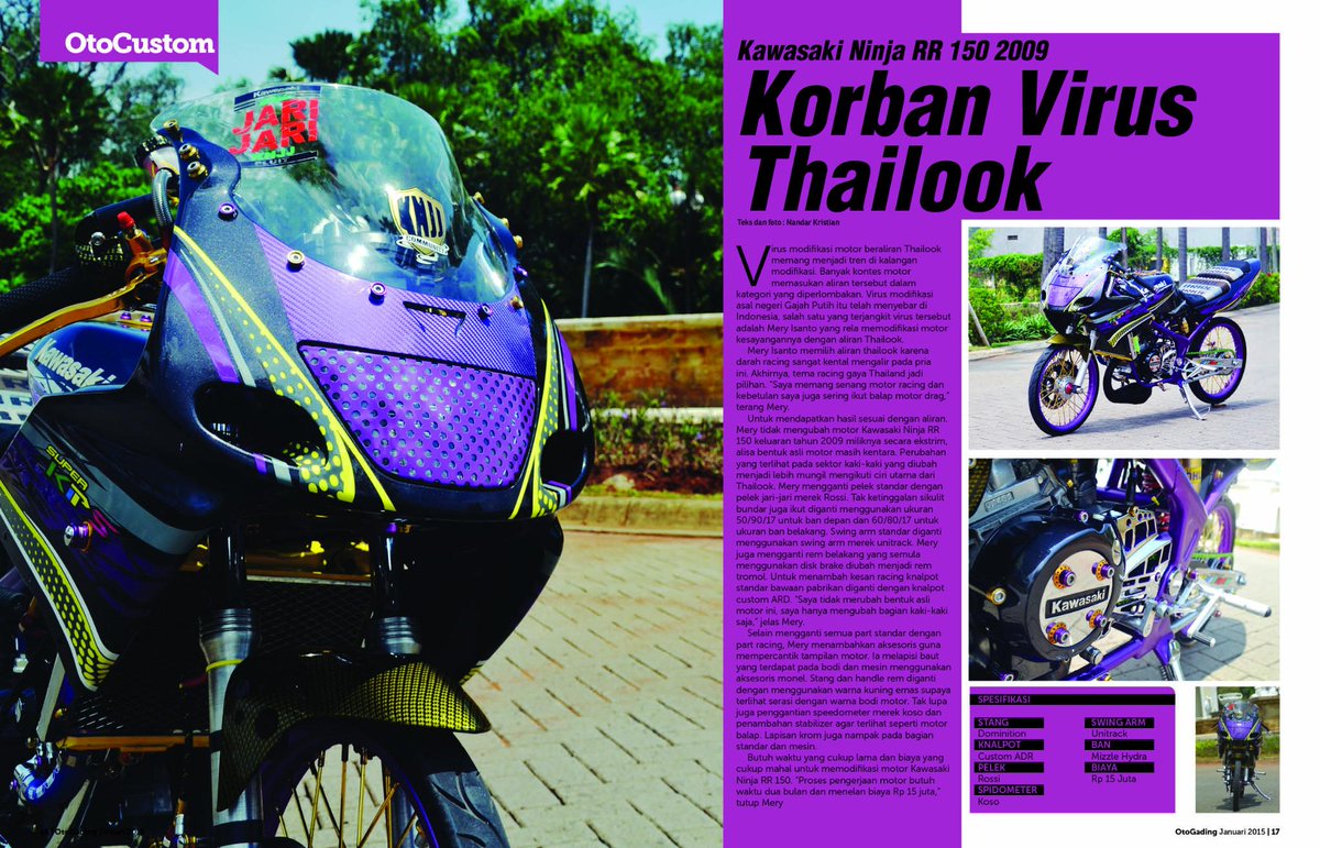 Korban Virus Thailook
 Virus modifikasi motor beraliran Thailook memang menjadi tren di kalangan modifikasi