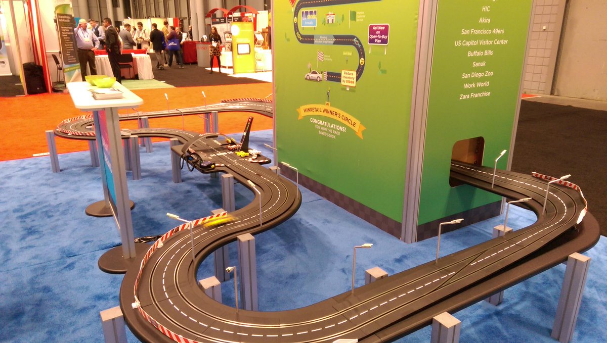 This racetrack in the <a href="/WinRetail/">JDS Solutions</a> booth at #NRF15 brings back some memories...