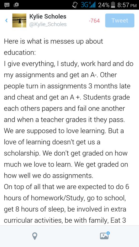 Kylie_Scholes's tweet photo. My rant for the day
#ProblemsWithEducation http://t.co/gsAOD7N0Jt