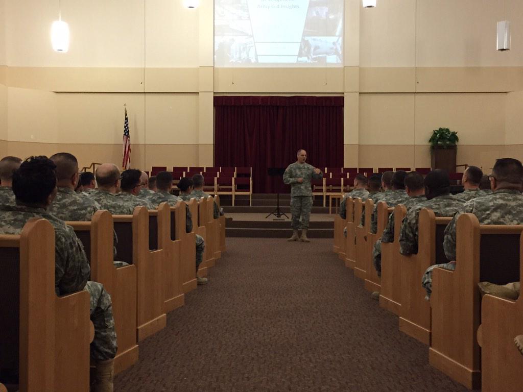 armedthoughts's tweet photo. Army G-4 focus areas - leader development, readiness &amp; the force spurs discussion 4 logisticians. @ArmySustainment http://t.co/dYz5idxi7x