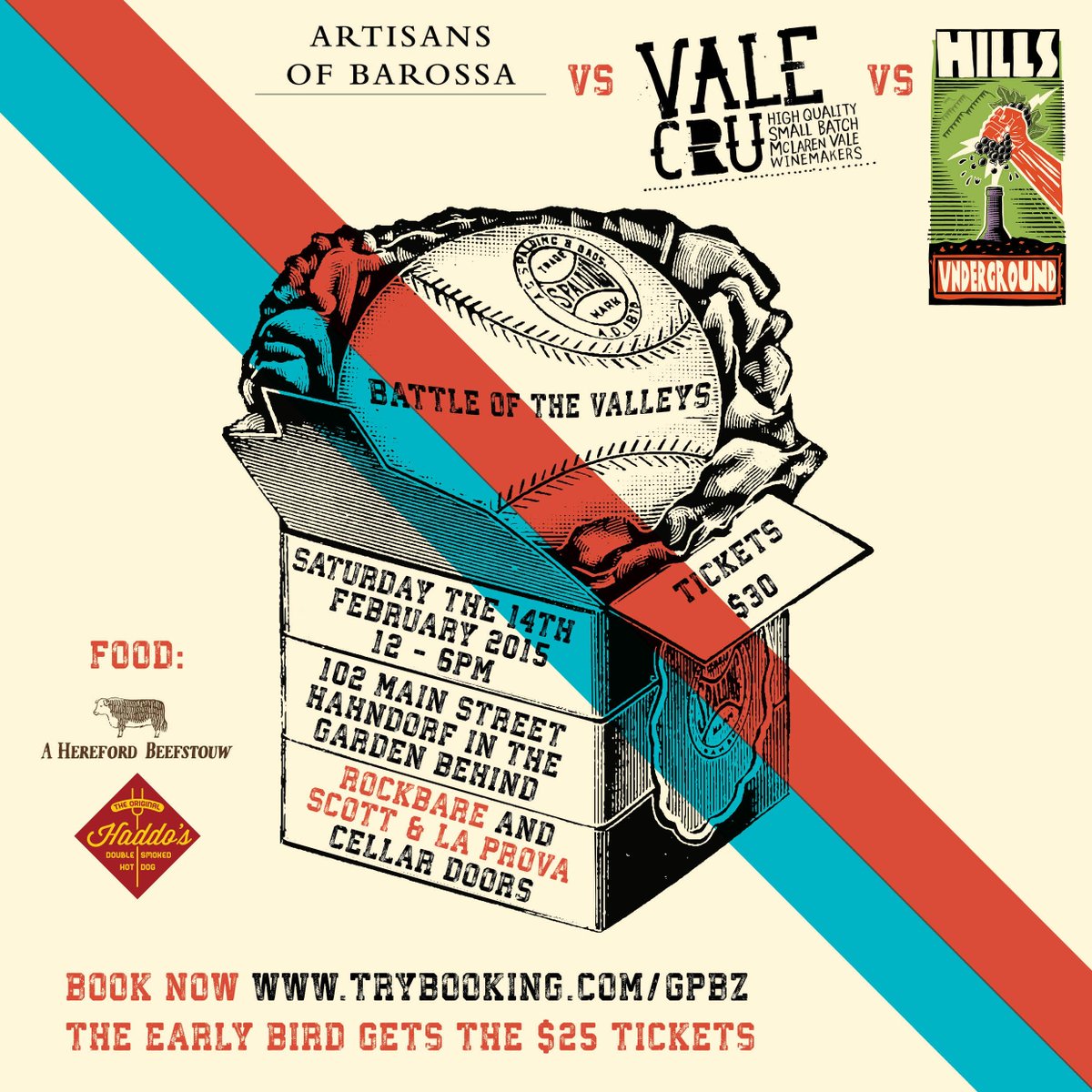 BrashHiggins's tweet photo. 21 SA wineries,3 GIs,winner takes all @Vale_Cru vs @HillsUndrground vs @ArtisansBarossa Feb 14 http://t.co/zcZLbOY1Dx http://t.co/4Dh8wnkqd4
