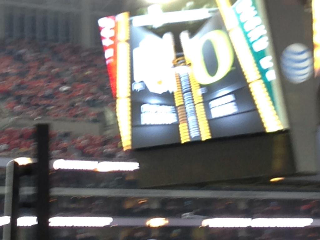 MichaelMoffitt's tweet photo. Only an hour left for fans here in Dallas to come up with a #NotSEC chant for tonight's game.  #CFBPlayoff #GoDucks http://t.co/7nj99RbF90