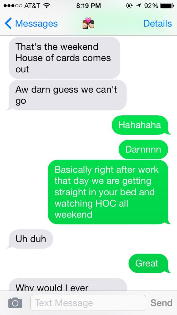 TheNormalCouple's tweet photo. We can't stop thinking about #HouseofCards weekend. http://t.co/BeLNHq5xm6