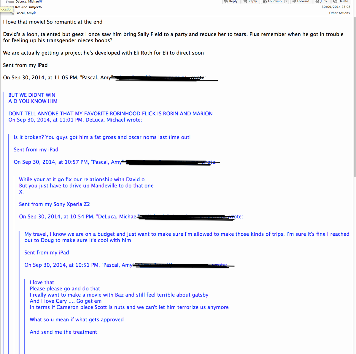 BikiniRobotArmy's tweet photo. Oscar Nom. Director #Davidorussell Molested his cousin.(and made #sallyfield cry) #SonyHack #sonyemails #sonyleaks http://t.co/8mPddTCaUX