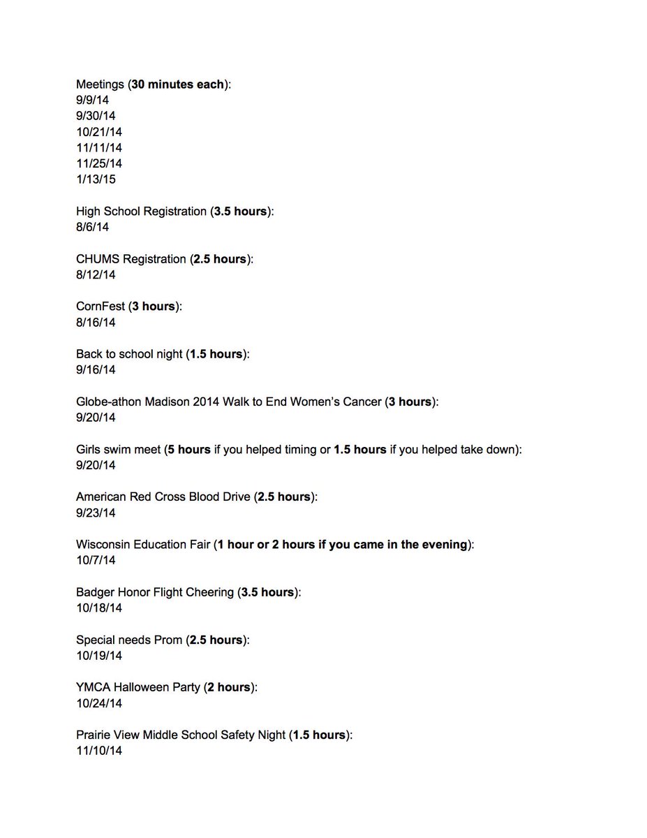 SP_NHS2015's tweet photo. Hey guys! As you all fill out the log sheet, here is a reference you can look at to see all the possible service hrs! http://t.co/jAnEzkFSGS