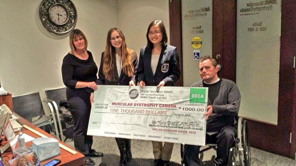 DECASinclair's tweet photo. We were so proud to present Kevin Harrison from MDC with a $1,000 cheque today! @DECAOntario #MDCWeek http://t.co/QceiX8CSFn