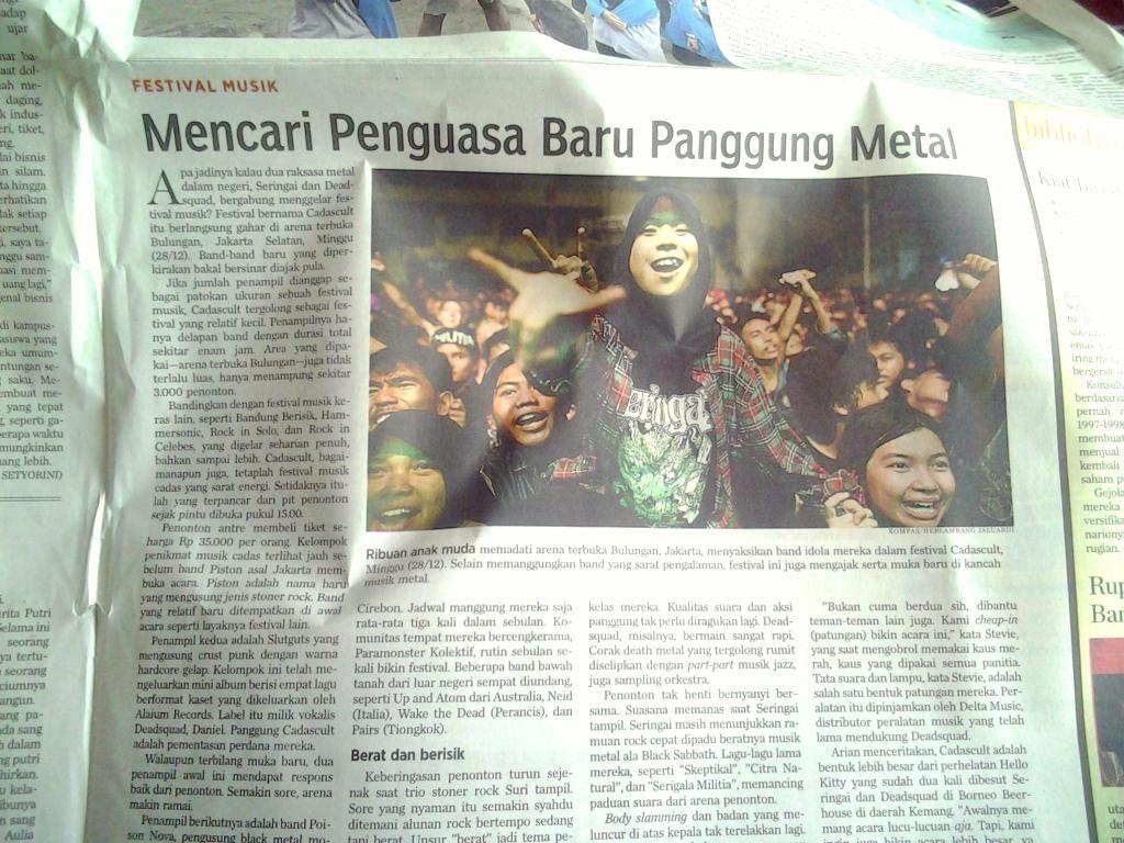 Kompas hari ini, ada review Cadascult. \m/