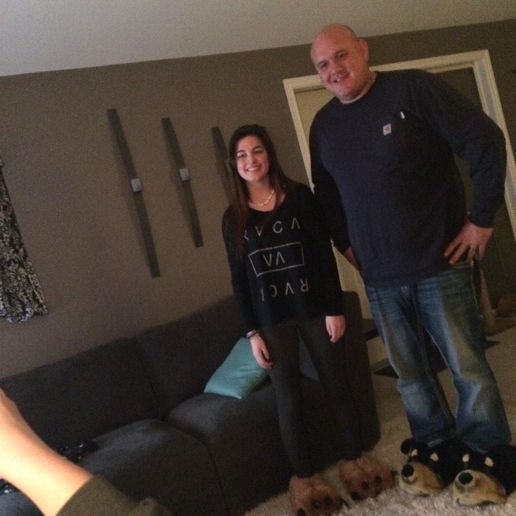 RebelGuest's tweet photo. @avahpokletar & @MrLukeGuest with their animal slippers. #duds #bothofya http://t.co/YgspDRWCEl