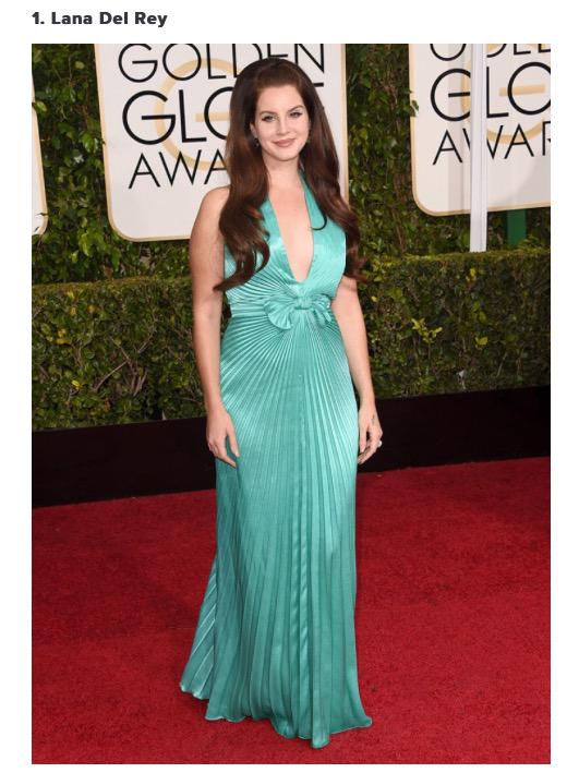 LanaDeIReyDaily's tweet photo. Galore Magazine named Lana Del Rey Best Dressed at the Golden Globe Awards 2015 http://t.co/LNPyUQuGUW