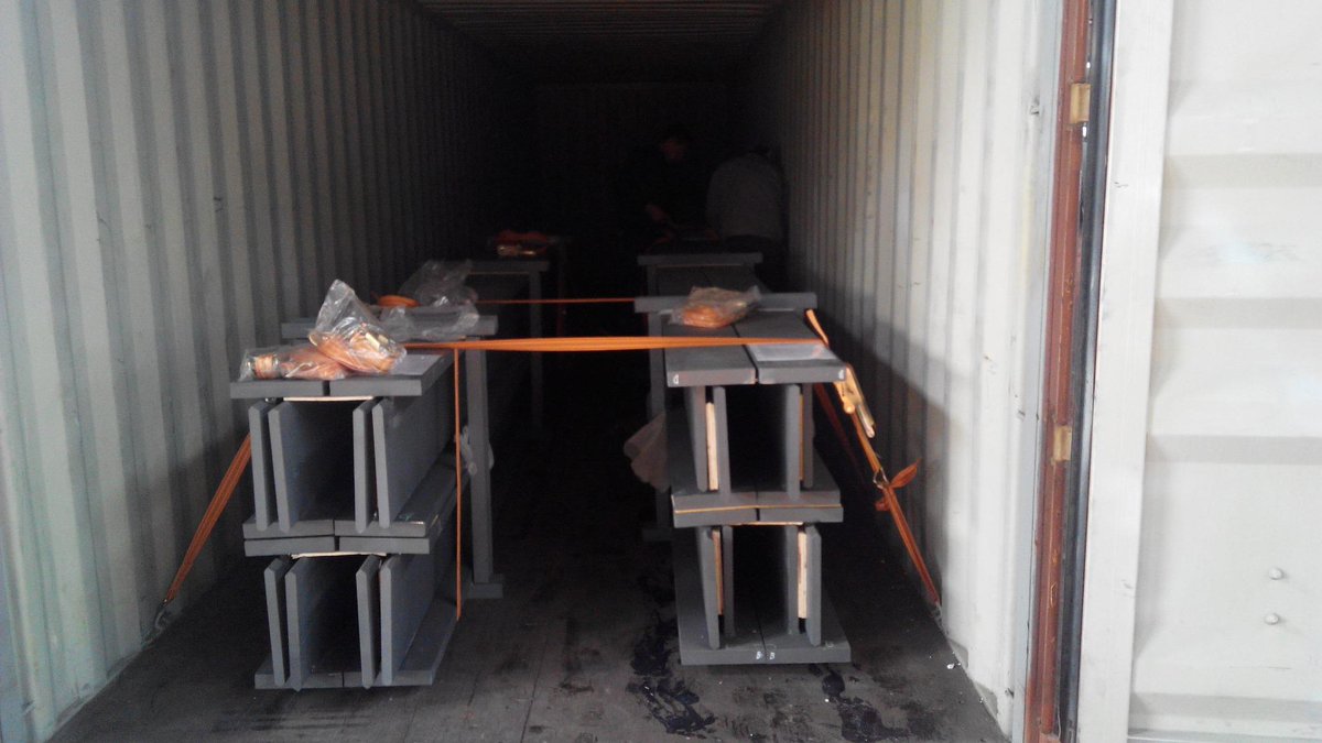 We have built marine deck mounted crane steel rail. loading containers.