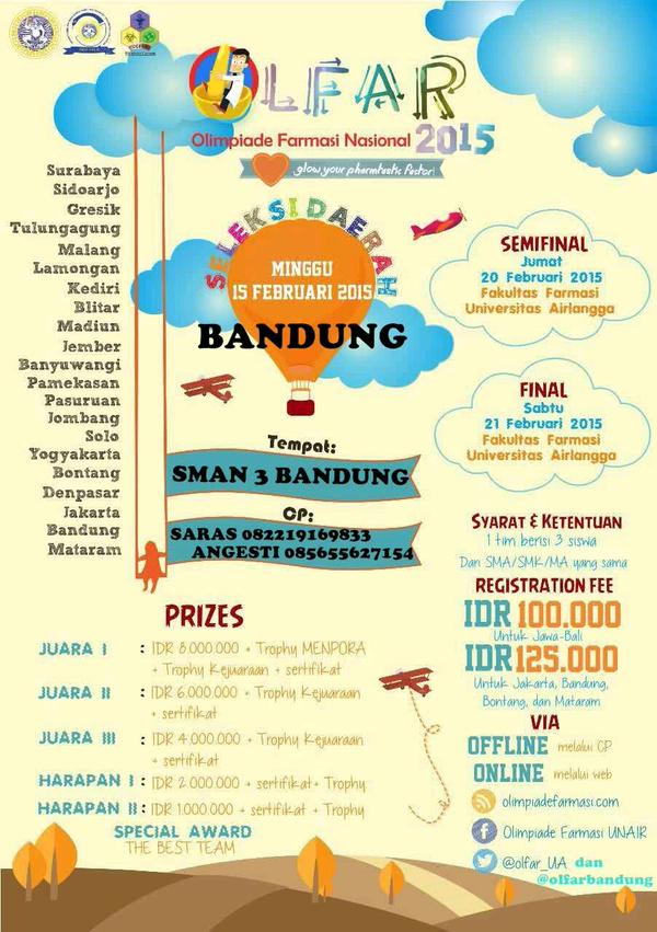 kofein_bandung's tweet photo. @OSISAloysius Buat adik-adik SMA sederajat,yuk buruan ikutan OLIMPIADE FARMASI Nasional 2015,kuota terbatas lho!!! http://t.co/ToZ4qCwmVZ