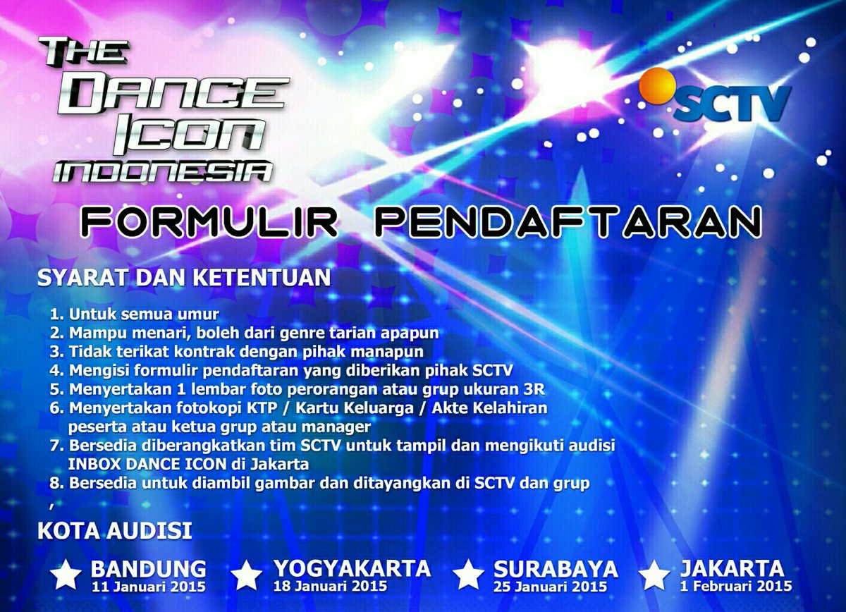 #TheDanceIconID Audisi Yogyakarta

Info: Radio <a href="/starjogja/">STAR FM 101.3</a> 
Telepon (0274) 3157333