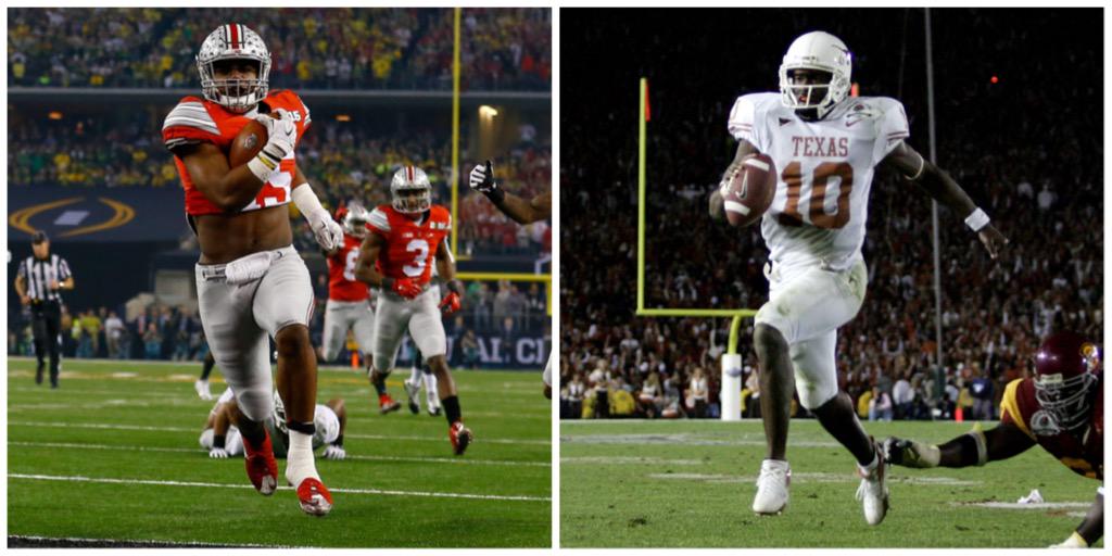 SportsCenter's tweet image. Ezekiel Elliott finishes w/ 246 Rush yds for Buckeyes, breaking Vince Young's record for most in a championship game.