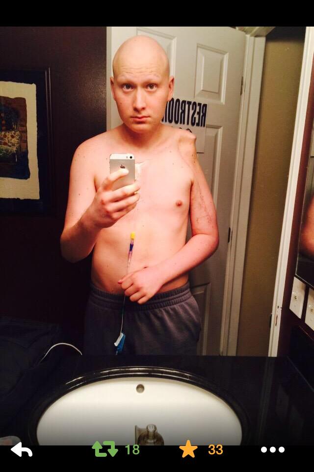 warren_jake's tweet image. How does this unimportant tweet have more than this cancer patients selfie? Probably took a lot to post that selfie