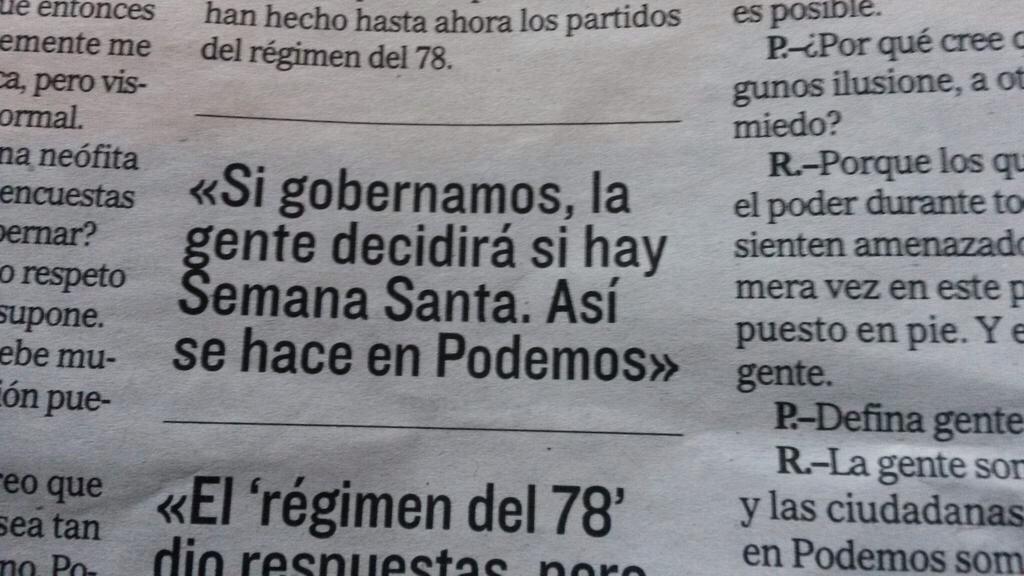 KpiroteAS's tweet photo. Que triste esos cofrades afines a Podemos y que siguen poniendo excusas y matando al mensajero. Cuando está claro. http://t.co/KUKfe09WPi