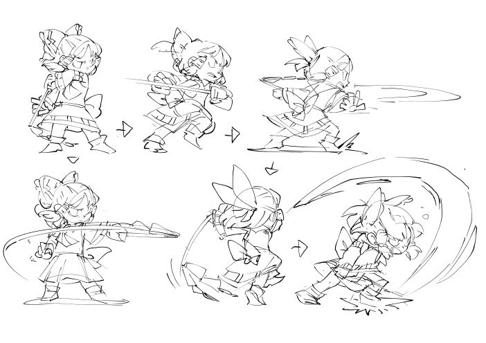 お絵かき:東方 霊夢 動き 