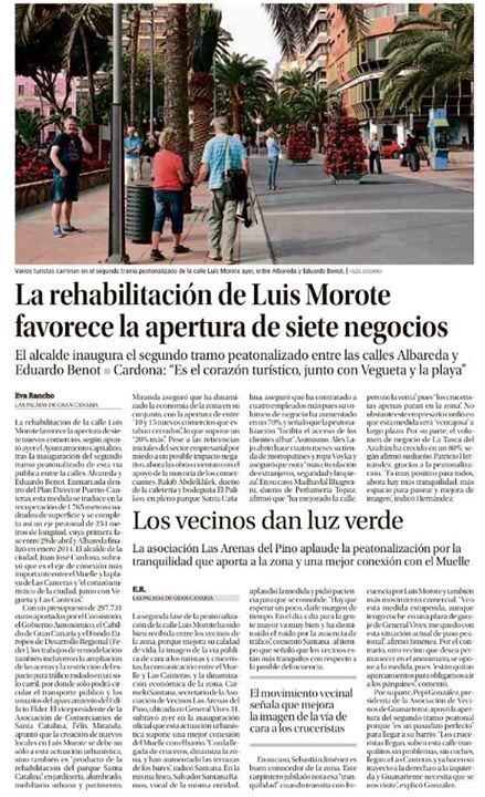PPLPGC's tweet photo. La rehabilitación de Luis Morote favorece la creación de nuevos negocios. #LPAreActiva  http://t.co/fhUGaYVTXh