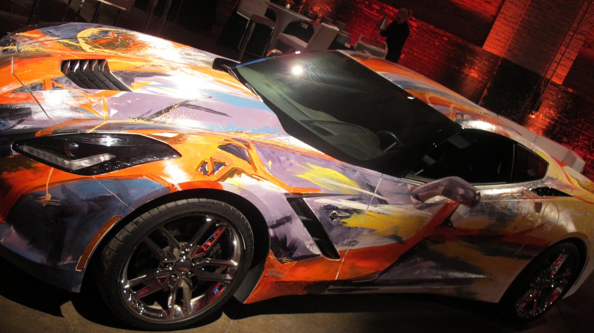 ADWNews's tweet photo. Art on wheels: The hand-painted Stingray on display at last night's #DesignByDetroit event. http://t.co/Wu5bO5YzZl
