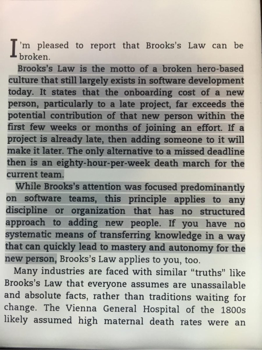 Brook's Law is the sign of a broken hero based culture — <a href="/menloprez/">Richard Sheridan</a> #joyinc