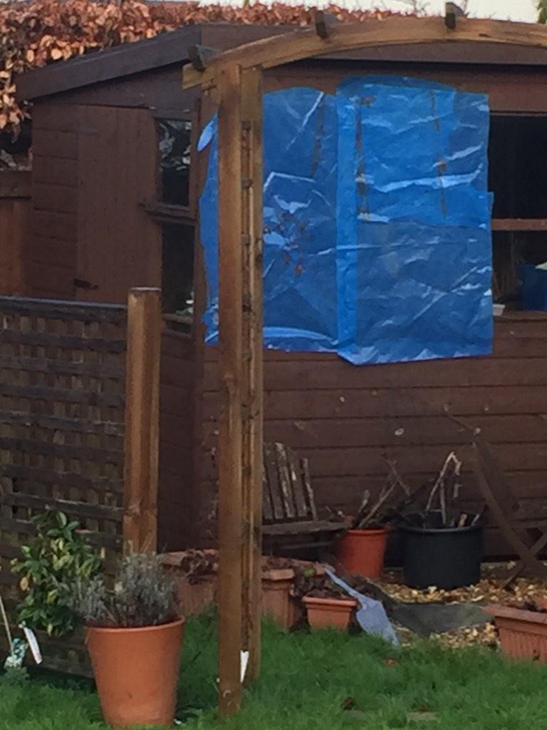 Fromjoancards's tweet photo. My invisible shed repair! http://t.co/UE9B9Z0Rq8