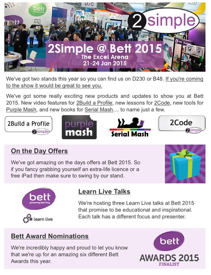 Butterflycolour's tweet image. If you are @Bett_show next week #BETT2015 worth saying hi to the @2SimpleSoftware Team @purpleMash #2Code #SerialMash