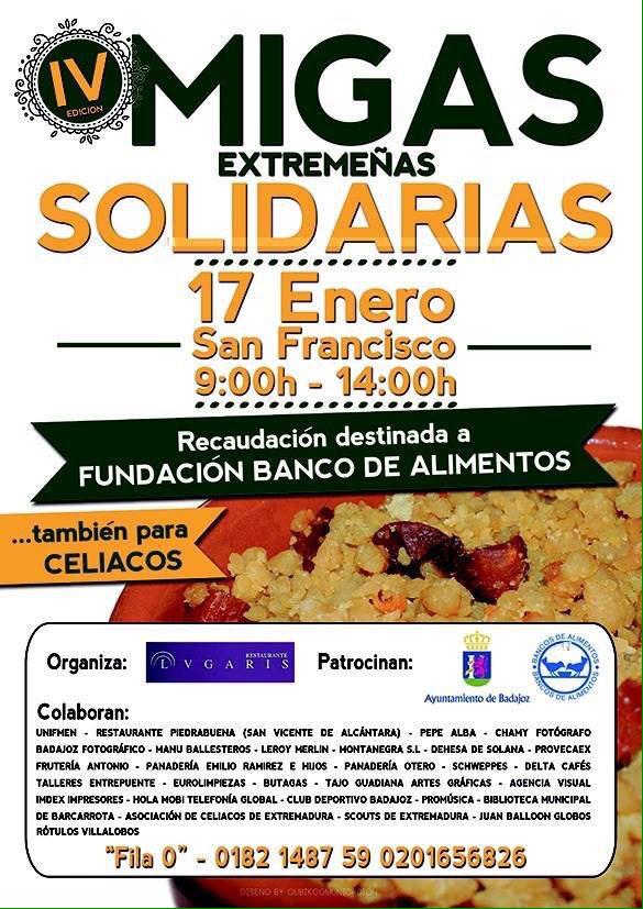 Migas Solidarias este sábado en #Badajoz! No faltes!! <a href="/AECABadajoz/">AECAB</a> <a href="/MenachoCCA/">Menacho CCA</a>