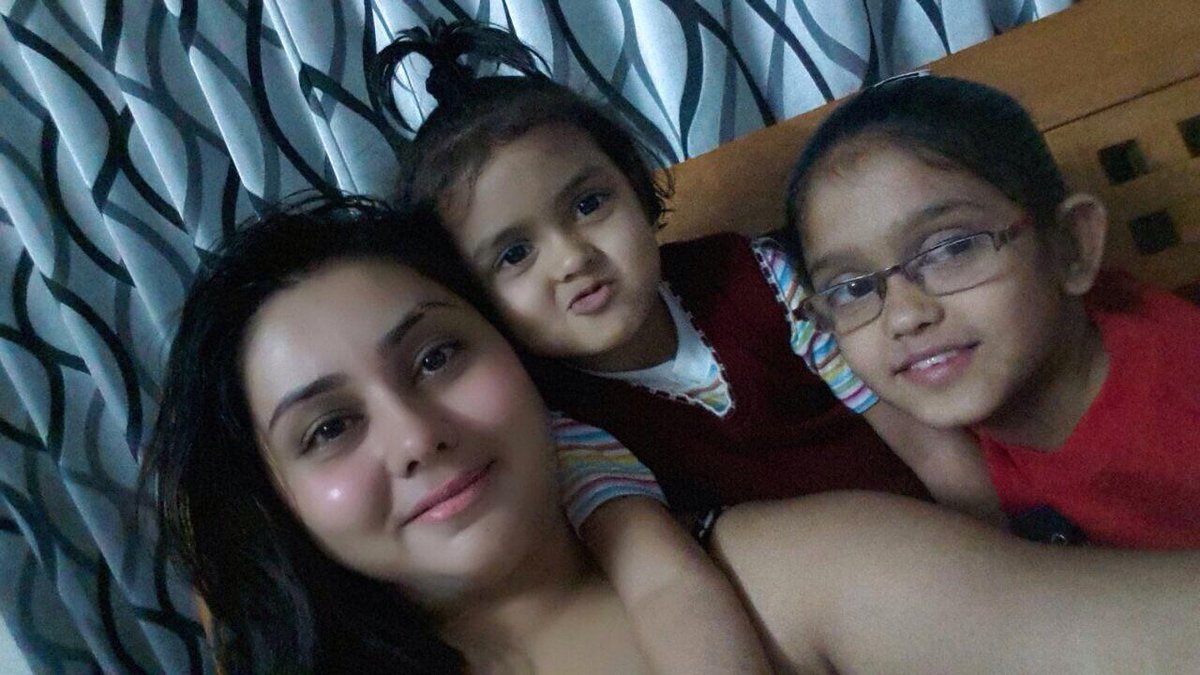 v_namitha's tweet photo. Abundance of Love! That's what I get with my Nieces! The one who is kissing me is elder niece Yashvi, younger Jilmil. http://t.co/rFCMl8lcKC