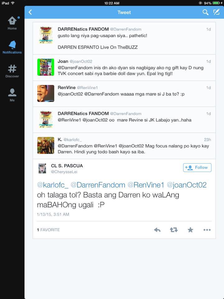 Vincentipede013's tweet photo. @TheDARRENatics Hello! This is One of JKUFC Admins, just want to report these ff. accts. pls. do some actions tnx :) http://t.co/iHVFKSjFCc