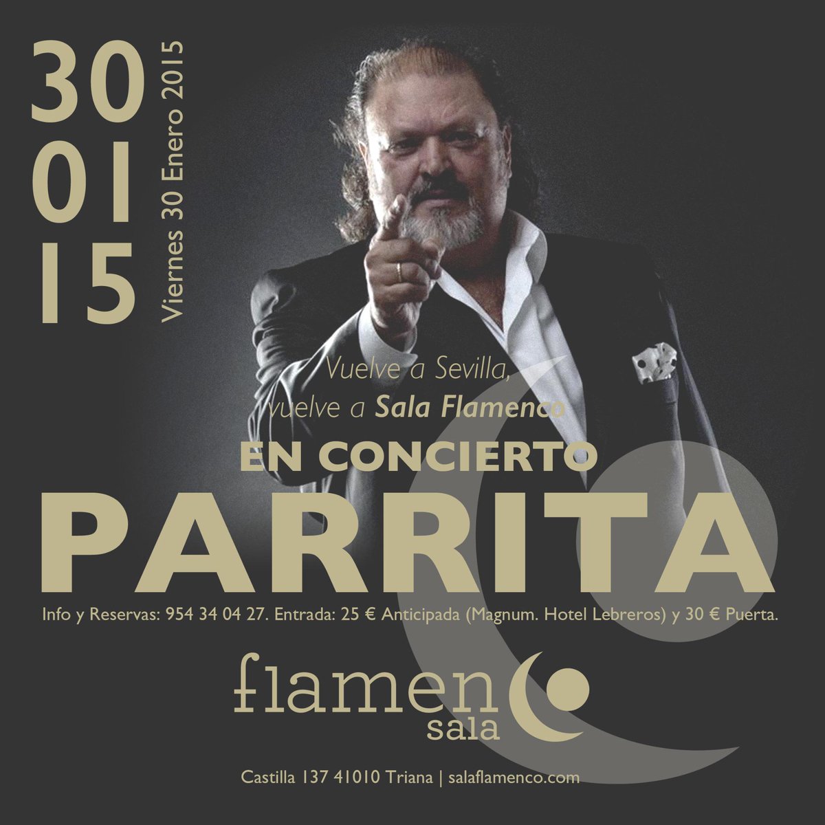 Sala Flamenco (@salaflamencotri) on Twitter photo Quedan pocas, corre por la tuya!! VIERNES 30 ENERO <a href="/parritaoficial/">PARRITA</a> en <a href="/salaFlamenco/">Sala Flamenco Triana</a> <a href="/nvivo/">meu N Da Vivo</a> <a href="/aireflamenco/">aireflamenco.com</a> Quedan pocas, corre por la tuya!! VIERNES 30 ENERO <a href="/parritaoficial/">PARRITA</a> en <a href="/salaFlamenco/">Sala Flamenco Triana</a> <a href="/nvivo/">meu N Da Vivo</a> <a href="/aireflamenco/">aireflamenco.com</a>