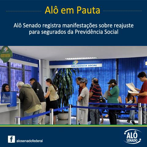 Alô em Pauta 13/1 - Reajuste dos segurados da Previdência estimula participação no Alô Senado: ow.ly/HeM0L