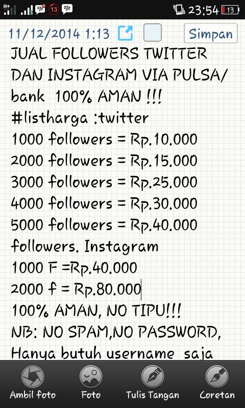 16triosaputra's tweet photo. JUAL FOLLOWERS TWITTER DAN
INSTAGRAM minathub.
089674126654/7DB59CB3.viapulsa/bank #HappyKimJonginDay #IniMentionSimi http://t.co/i9HzJ3rfGY