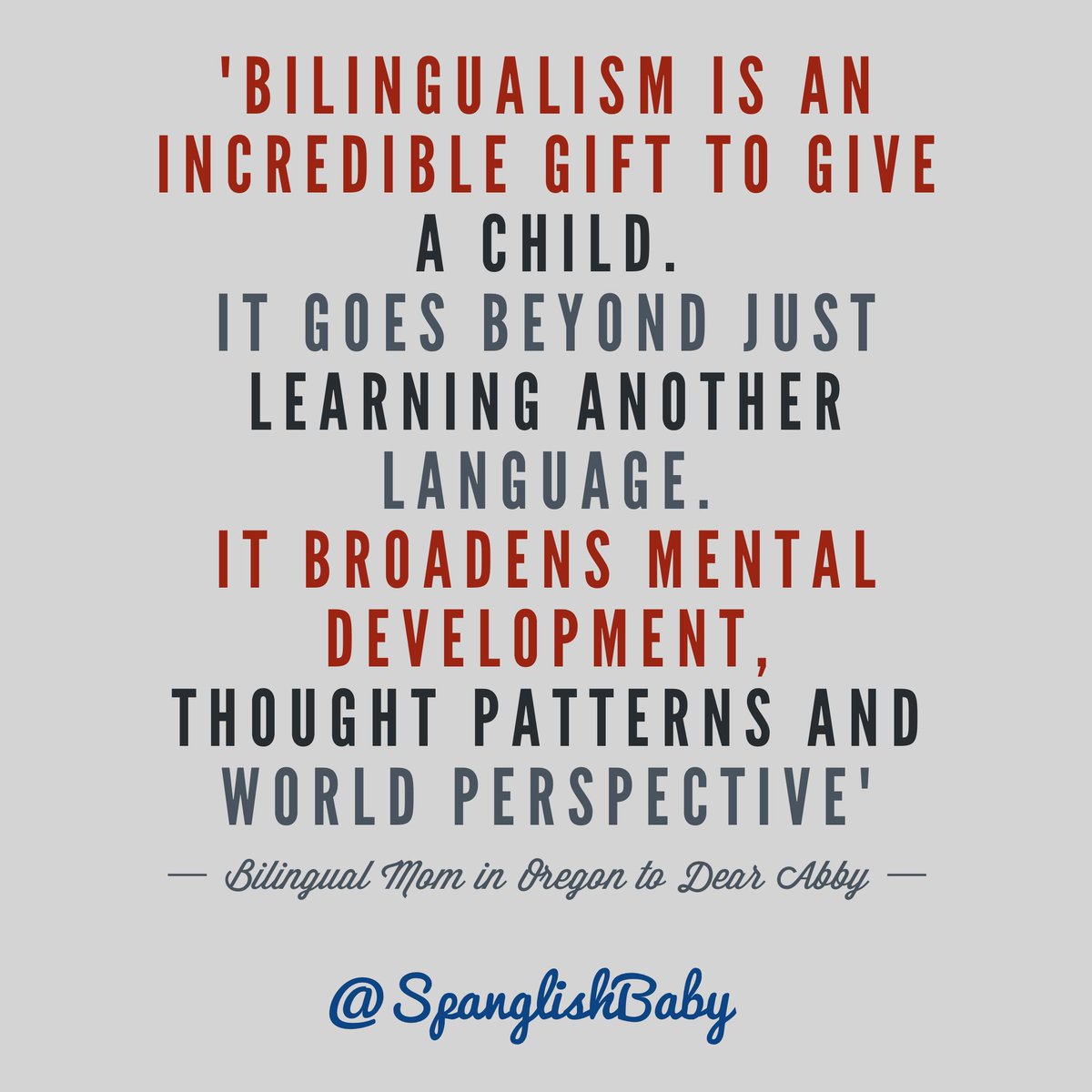 spanglishbaby's tweet photo. #BilingualKids gain broader mental development: Mom wrote to columnist #DearAbby ~ http://t.co/CRhQ1U6gjN http://t.co/7sma6sA1Lj