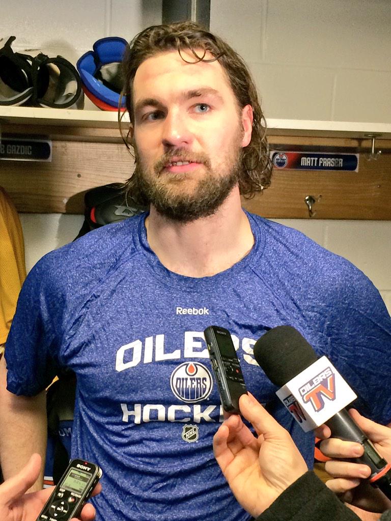 EdmontonOilers's tweet photo. "Big, heavy team like St. Louis? I like these kind of games." @lukegazdic back in the #Oilers lineup tonight http://t.co/gNeg0BNoKa